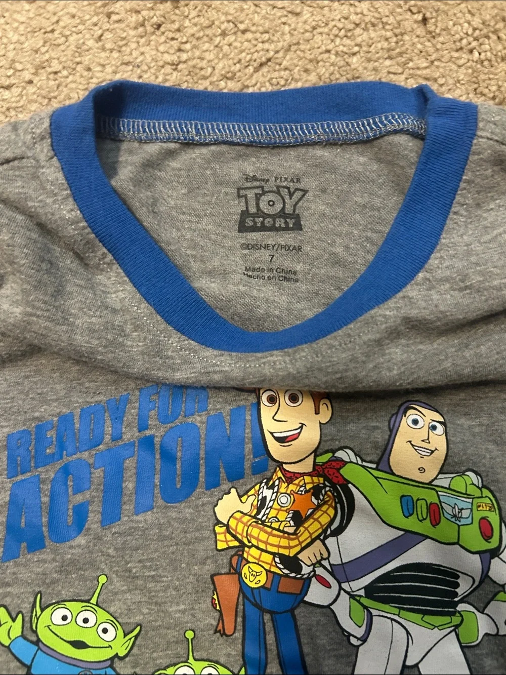Toy Story Boys Blue and Gray Long-Sleeve Pajama Set